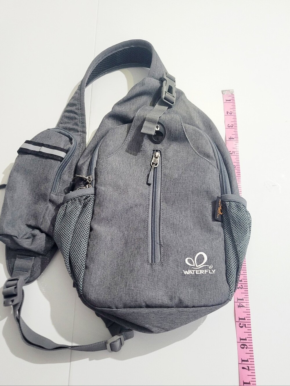 Waterfly Sling Backpack Crossbody Chest Bag Gray Travel Hiking Daypack Unisex - Picture 8 of 12